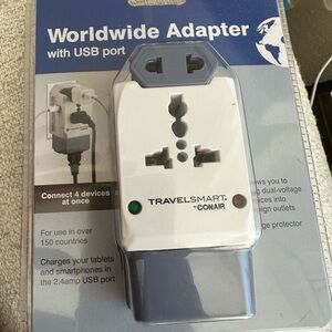 Conair Travel Smart Worldwide Adapter with USB port